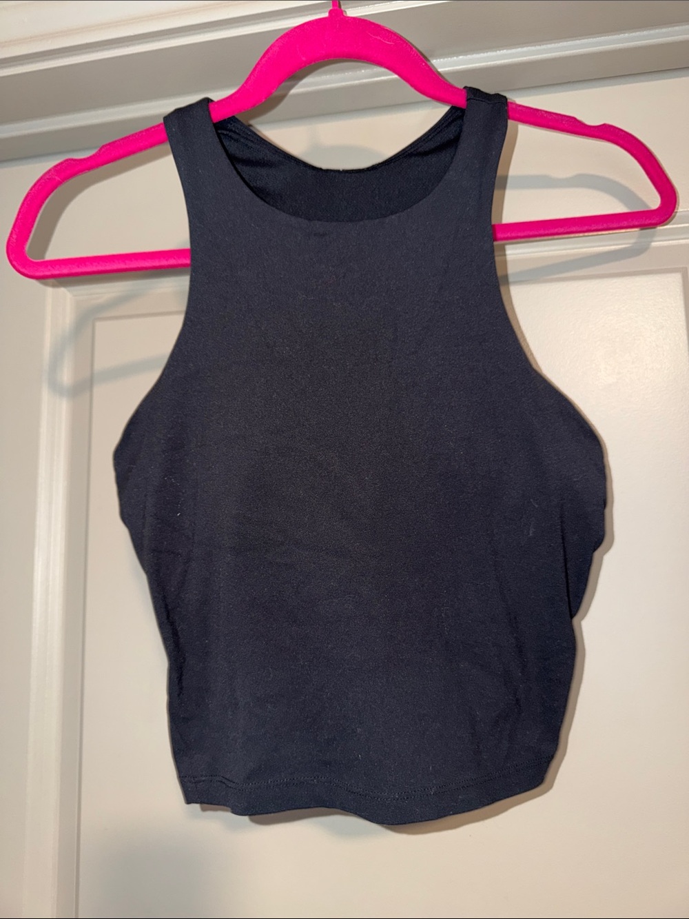 all in motion Black High Neck Crop Tank